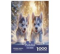 Siberian Husky Jigsaw Puzzle Impossible 1000Pcs Decorazione Per La Casa. Giochi Rilassamento E Intelligence Per Adulti E Ragazzi Da 14 Anni 38x26cm/1000pcs