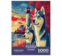 Siberian Husky Jigsaw Puzzle Impossible 1000Pcs Decorazione Per La Casa. Giochi Rilassamento E Intelligence Per Adulti E Bambini Da 12 Anni 38x26cm/1000pcs