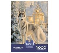 Siberian Husky Jigsaw Puzzle Impossible 1000Pcs Decorazione Per La Casa. Rilassamento E Intelligence Per Adulti E Ragazzi Da 14 Anni 38x26cm/1000pcs