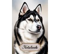 Siberian Husky Notebook for Dog Lovers: 6x9 Lined Journal with Husky Line Art on Every Page, 120 Pages - Gift for Dog Mom & Dog Dad