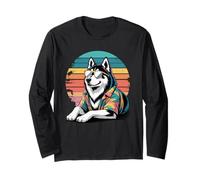 Siberian Husky Occhiali da Sole Hawaii Spiaggia Estate Maglia a Manica