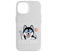 Siberian Husky Paw-sitive Vibes Solo simpatico amante dei cani Custodia per iPhone 14