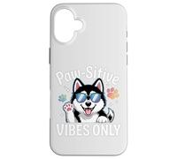 Siberian Husky Paw-sitive Vibes Solo simpatico amante dei cani Custodia per iPhone 16 Plus