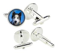 Siberian Husky Pulsante Per Polsini In Una Scatola Con Immagine Art-Dog