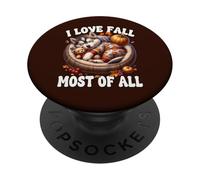 Siberian Husky Puppy I Love Fall Most Of All For Husky Lover PopSockets PopGrip Adesivo