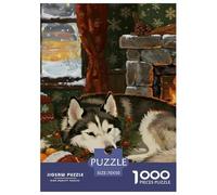Siberian Husky Puzzle 1000 Pezzi Fun Per Adulti,Christmas for Pet Dogs, Pacchetto Di Alta Qualità Con Sfide Extra Divertenti, Regalo Creativo Per Il Relax Per Uomini E Donne 70x50cm/1000pcs
