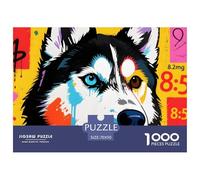 Siberian Husky Puzzle 1000 Pezzi Pet Dog - Attività Mindful & Creativa, Cartone Spesso, Poster Da Muro, 70x50cm/1000pcs