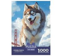 Siberian Husky Puzzle Da 1000 Pezzi Per Adulti E Ragazzi Animal Jigsaw Gigante Multicolore Moderno Educativi Compleanno Travel Gift Qualità Premium 38x26cm/1000pcs