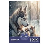 Siberian Husky Puzzle Impossible 1000Pcs Decorazione Per La Casa. Rilassamento E Intelligence Per Adulti E Bambini Da 12 Anni 38x26cm/1000pcs