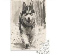 Siberian Husky Puzzles 1000 Pezzi Per Adulti, Puzzle Classici Con Stampa Ad Alta Definizione, Gioco Di Famiglia, Team Building, Regali Per Amanti O Amici 1000pcs (75x50cm)