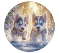 Siberian Husky Puzzles Rotondo 1000 Pezzi Per Bambini E Adulti 1000pcs (67.5x67.5cm) Rotonda Ecofriendly Difficile E Impossibile Creativo Antistress Regali Educativi 1000pcs (67.5x67.5cm)