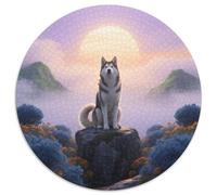 Siberian Husky Rompicapo Circolare Con Pet Dog, 1000 Pezzi Per Chi Ama Le Sfide Intellettuali 1000pcs (67.5x67.5cm)
