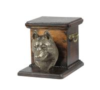 Siberian Husky urna fatta di legno con un cane Art-Dog