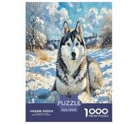 Siberian Husky1000 Piece Jigsaw Puzzles for Adults And Kids Family Game Cute PetsChallenging Home Decors Great Gift Idea70x50cm/1000pcs