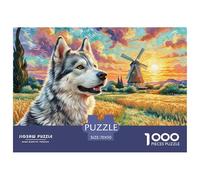 Siberian Husky1000 Pieces Jigsaw Puzzles for Adults Educational Games SpectacularFun And Challenging Home Decors Great Gift Idea70x50cm/1000pcs