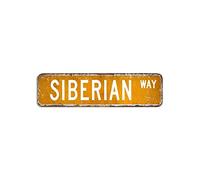 Siberian Street Sign Wildlife Crossing Metal Sign 7,6 x 30,5 cm, personalizzabile, facile da montare, targa in metallo per garage, grotte, negozi, bar