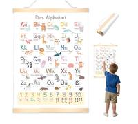 Siblaies ABC - Poster per bambini fino alla scuola elementare, con numeri dell'alfabeto per imparare le lettere, 40 x 60 cm, per cameretta dei bambini, asilo, scuola materna