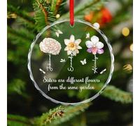 Siblings Forever, ornamento personalizzato per il mese di nascita per i migliori amici 2026 dell'amicizia da appendere all'albero di Natale con nomi, ornamento per albero di Natale in cristallo