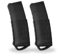 Sibo - Fondina in Gomma (Pack da 2) per Caricatore Softair AR/M4/M16 (STANAG/PMAG) - Silicone antiscivolo, estrazione rapida, compatibili Mid/Hi/Low/Real-Cap - Accessorio Softair - Grip Tattico (Nero)