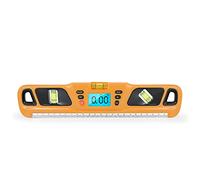 Sibomtex - Goniometro digitale con display LCD, in acciaio inox, multifunzione, supporto per misurazione dell'angolo assoluto e relativo, con funzione di memorizzazione dati e unità