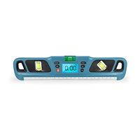 Sibomtex - Goniometro digitale con display LCD, in acciaio inox, multifunzione, supporto per misurazione dell'angolo assoluto e relativo, con funzione di memorizzazione dati e unità