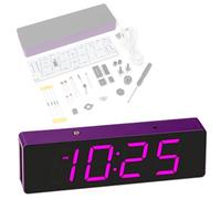 Sibomtex - Kit orologio elettronico a LED, quattro modalità di controllo della luce, sveglia, funzione di correzione degli errori di tempo, funzione di saldatura per pratica di saldatura, set fai da