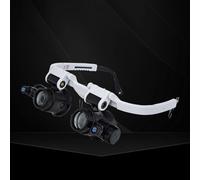 Sibomtex - Lente di ingrandimento per occhiali, con luce LED, regolabile, per orologi, per lavorazione meccanica e valutazione di gioielli (8X, 15X, 23X)
