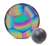 SIBOMTEX - Pallone da calcio riflettente con luce notturna, per allenamento al chiuso e all'aperto