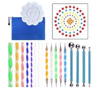 Sibomtex - Set di 20 stencil per pittura con mandala e palline, multifunzione, per goffratura, tela, rocce, colorazione, disegno, artigianato, decorazioni artistiche