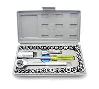 Sibomtex - Set di 40 chiavi a bussola multifunzionali per auto e moto, set di chiavi a bussola in acciaio al carbonio ad alto tenore di carbonio, kit di attrezzi per riparazione auto