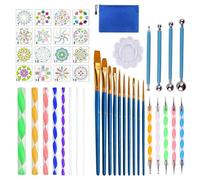 Sibomtex - Set di 44 stencil per pittura con mandala e palline, multifunzione, per goffratura, su tela, rocce, colorare, disegnare, bricolage, decorazioni artistiche