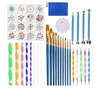 Sibomtex - Set di 44 stencil per pittura con mandala e palline, multifunzione, per goffratura, su tela, rocce, colorare, disegnare, bricolage, decorazioni artistiche