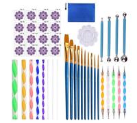 Sibomtex - Set di 44 stencil per pittura con mandala e palline, multifunzione, per goffratura, su tela, rocce, colorare, disegnare, bricolage, decorazioni artistiche