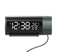 Sibomtex - Sveglia con proiezione, orologio digitale con proiettore girevole a 180°, dimmer di luminosità a 4 livelli, display a LED trasparente, doppio allarme, modello Snooze, 1224H, sveglia