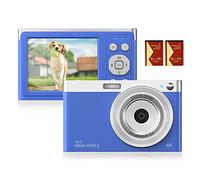 SIBOMTEX - Videocamera digitale compatta 4K, 50 MP, schermo IPS da 2,88 pollici, messa a fuoco automatica 16X, scuotere il viso, cattura sorriso, flash integrato con 2 batterie, borsa da trasporto da