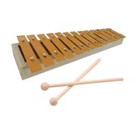 SIBOMTEX - Xilofono classico a 13 note, in legno, con tasti in metallo, ritmo a percussione, strumento musicale palmare con 2 mazzuole, per principianti e studenti