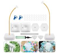 Sibosen Set di arco per palloncini, forma libera e pieghevole, con base di riempimento d'acqua indipendente, mezzo telaio ad arco regolabile e supporto per colonna per compleanno, matrimonio, festa