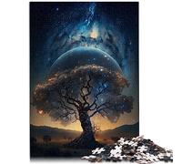 SIBREA Puzzle Artistico da 1000 Pezzi, Cosmic Tree of Life, Legno, Avanzato, 12 anni e su, 50x75 cm
