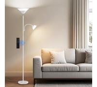 SIBRILLE Lampada a stelo per soggiorno, 34 W, 2100 lm, a LED, dimmerabile, telecomando e controllo touch, 3000 K-6500 K, moderna lampada da soffitto a LED, dimmerabile, con lampada da lettura per