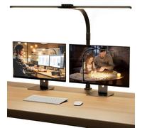 SIBRILLE Lampada Da Scrivania, Lampada Da Architetto Ruotabile Per Ufficio, Luce Da Scrivania Per Computer Luminosa E Dimmerabile, Lampada Da Scrivania Regolabile Con Collo D'oca (Nero)