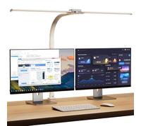 SIBRILLE Lampada Da Scrivania, Lampada Da Architetto Ruotabile Per Ufficio, Luce Da Scrivania Per Computer Luminosa E Dimmerabile, Lampada Da Scrivania Regolabile Con Collo D'oca (Bianco)