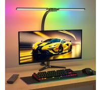 SIBRILLE Lampada Da Scrivania, Lampada Da Architetto Ruotabile Per Ufficio, Luce Da Scrivania Per Computer Luminosa E Dimmerabile, Lampada Da Scrivania Regolabile Con Collo D'oca (RGB)
