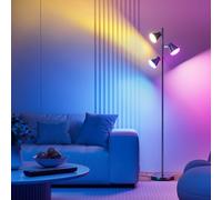 SIBRILLE Lampada da Terra RGB, 36W 3000 lm Piantana Lampada da Terra con Telecomando, 3000K-6500K Moderna Lampade da Terra LED 3 Luci Individuale Controllo per Soggiorno, Lettura e Ufficio