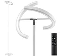 SIBRILLE Lampada da Terra Salotto, 22W Piantana Lampada da Terra Dimmerabile con Telecomando, 4 Temperatura di Colore Lampade da Terra LED Piantana per Soggiorno Letto Ufficio, 1H Timer, Bianco