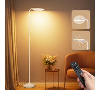 SIBRILLE Lampada da Terra Salotto, 36 W Super Luminosa, Moderna Piantana LED Dimmerabile con Telecomando, 2400LM 3000K-6000K Lampada da Lettura per Soggiorno, Camera da Letto, Ufficio, Bianco