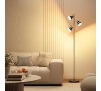 SIBRILLE Lampada da Terra Salotto, 36W 3000lm Piantana Lampada da Terra Dimmerabile Moderna 3 Luci con Telecomando, 3000K-6500K Lampade da Terra Lettura per Soggiorno, Camera da letto, Ufficio, Hotel
