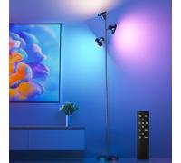 SIBRILLE RGB Lampada da Terra Salotto Dimmerabile 36W, 2500lm Piantana LED con Telecomando, 2700K-6500K, Individuale Controllo,Lampada da Lettura Moderna per Soggiorno, Sala Giochi, Hotel