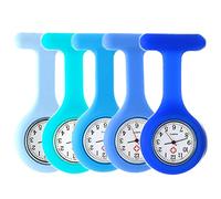 SibyTech Set di 3 spille per orologio da infermiera, silicone con spilla/clip, design per il controllo delle infezioni,fob watch polso con spilla medica infermiere medico