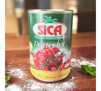 SiCA Pomodori Datterini Interi non Pelati in Succo di Pomodoro, 400 g, Confezione da 24 Pezzi, Origine Italia
