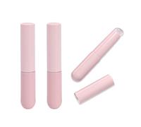 Sicheii 3 pennelli per labbra in silicone con copertura, spazzola per labbra riutilizzabile, balsamo per labbra portatile, applicatore per rossetto, lucidalabbra e inchiostro, correttore (rosa)